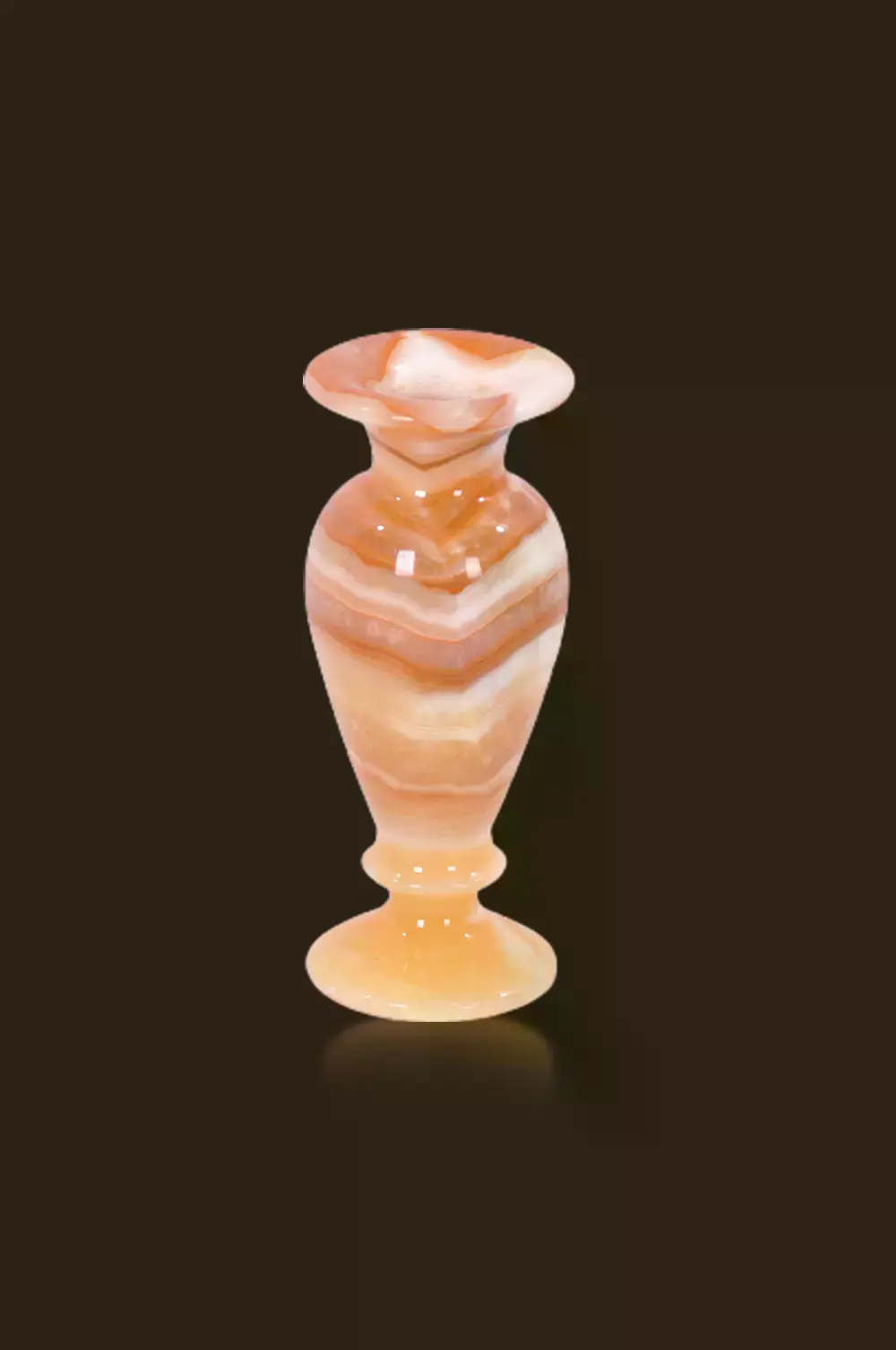 Natural alabaster stone vase beautifully colored unique piece