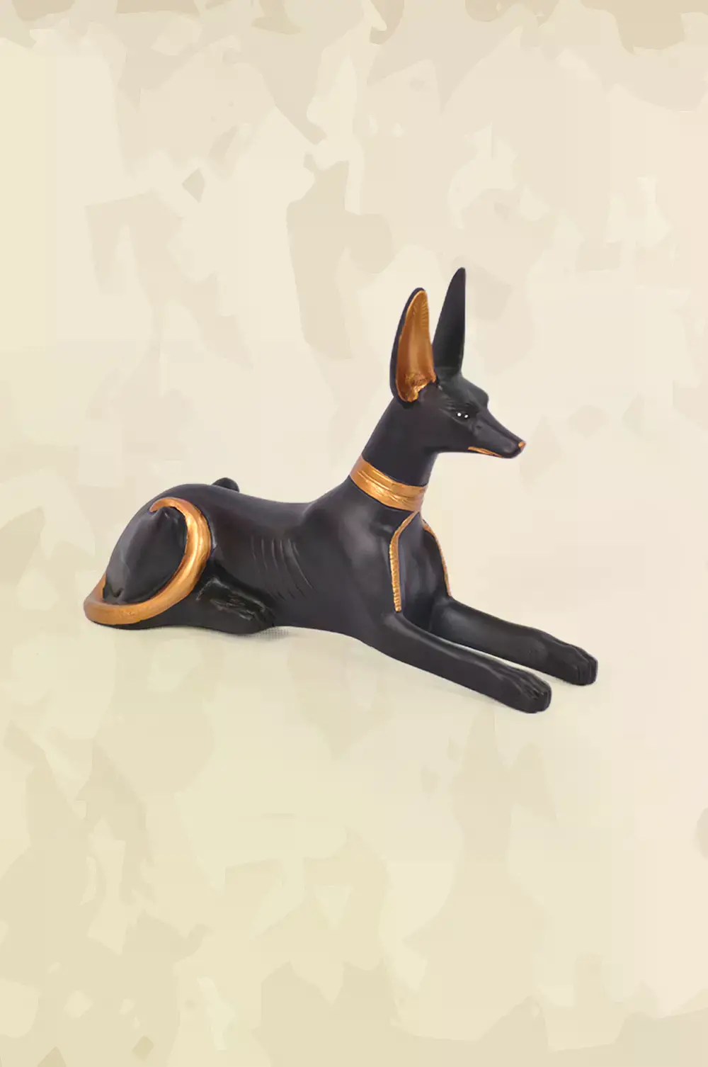 Anubis lying down statue in black