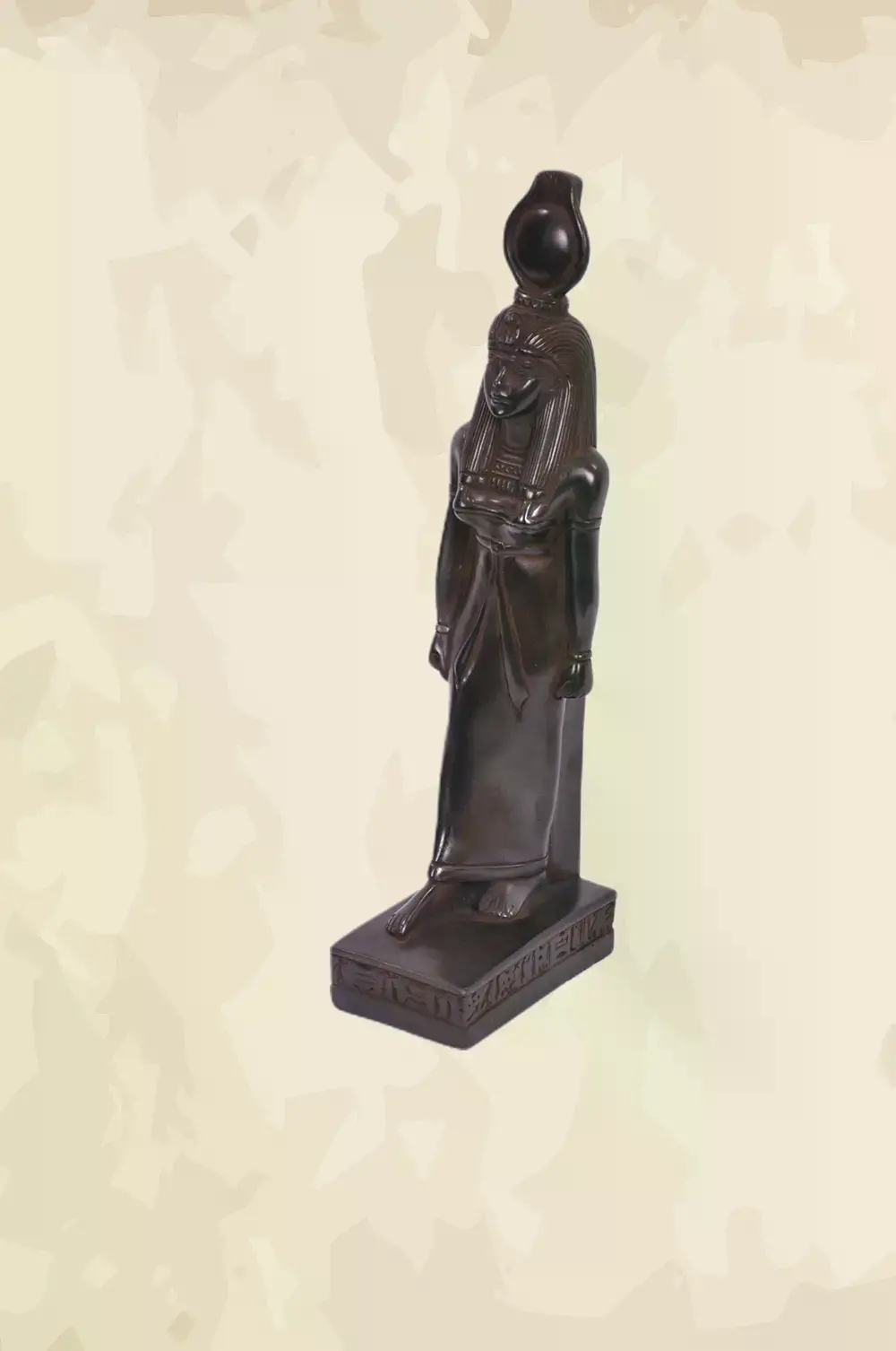 Egyptian goddess hathor statue made of basalt stone