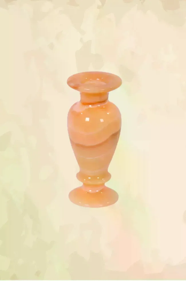 Natural alabaster stone handmade vase