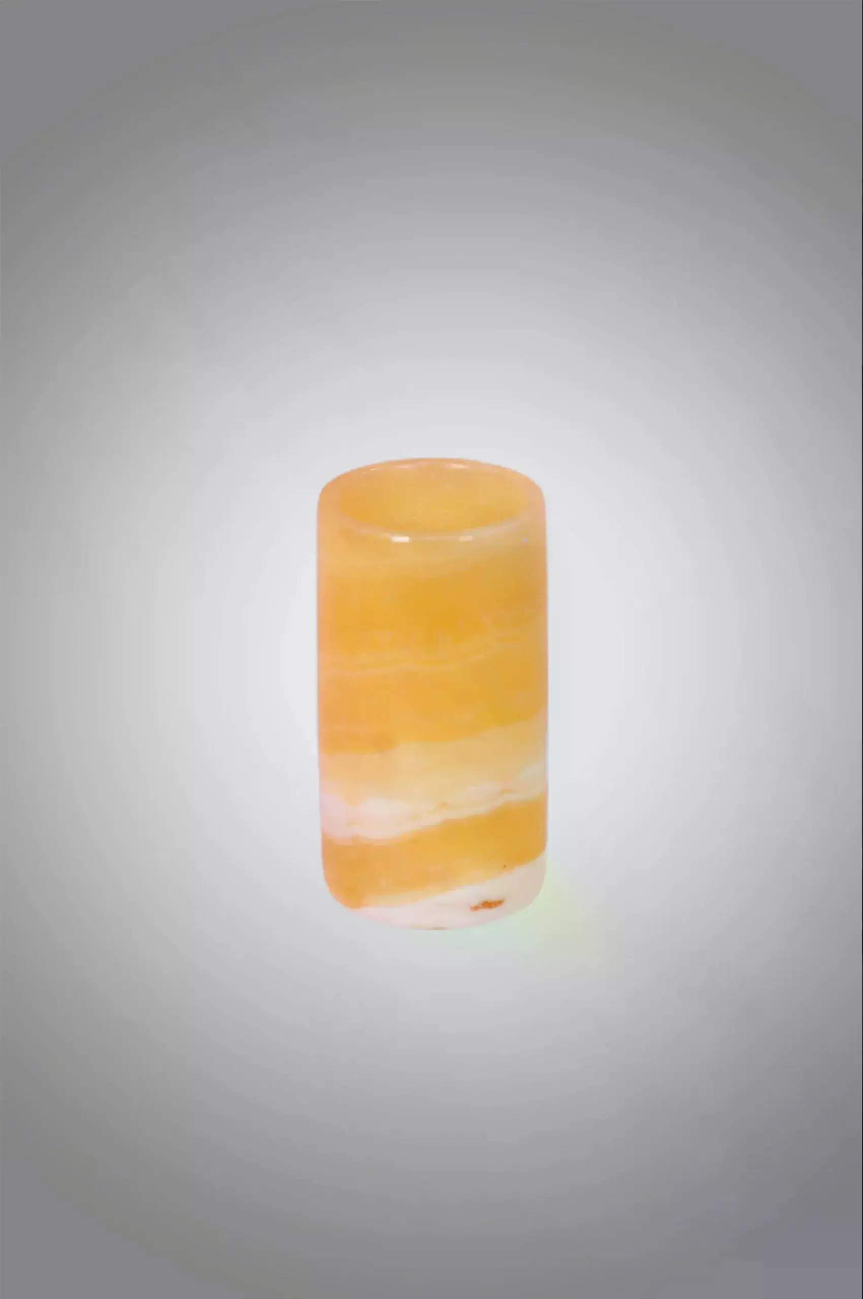 Natural alabaster stone handmade small candle holder