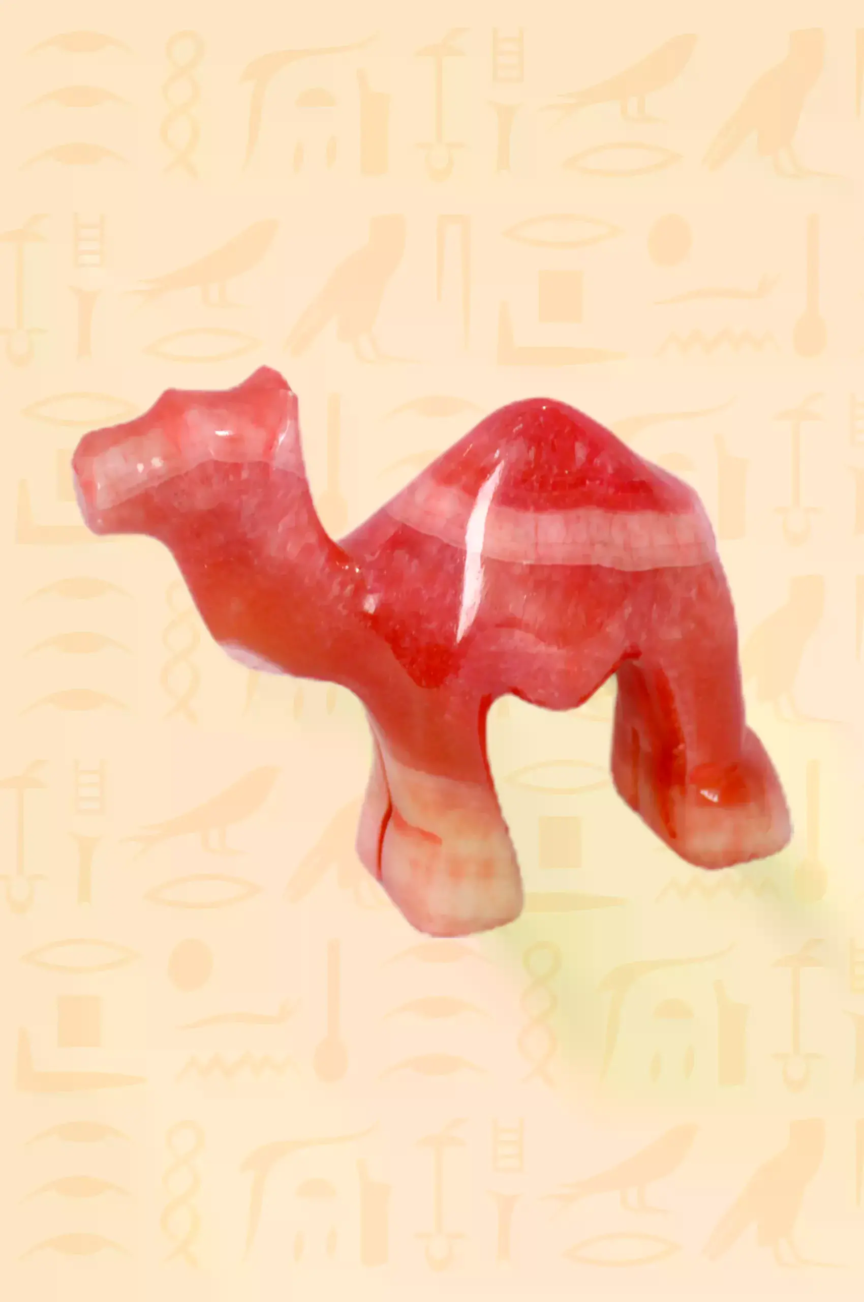 Natural alabaster stone handmade reddish camel